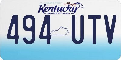 KY license plate 494UTV