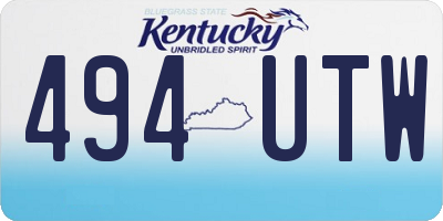 KY license plate 494UTW