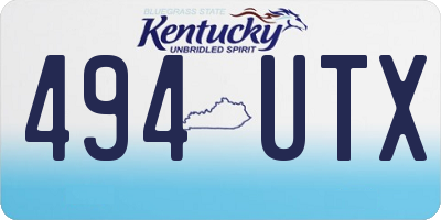 KY license plate 494UTX