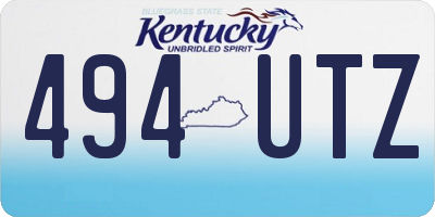 KY license plate 494UTZ