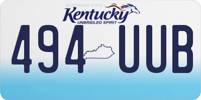 KY license plate 494UUB