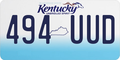 KY license plate 494UUD