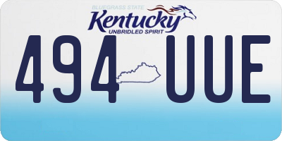 KY license plate 494UUE