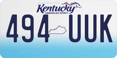 KY license plate 494UUK
