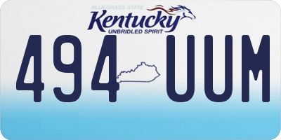 KY license plate 494UUM