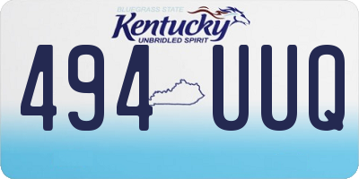 KY license plate 494UUQ