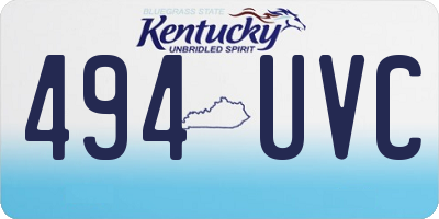 KY license plate 494UVC