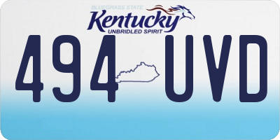 KY license plate 494UVD