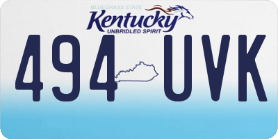 KY license plate 494UVK