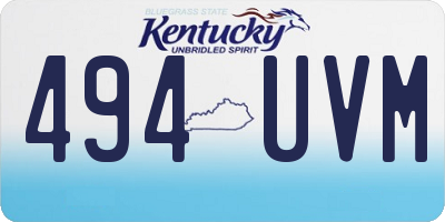 KY license plate 494UVM
