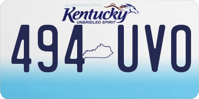KY license plate 494UVO