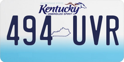 KY license plate 494UVR