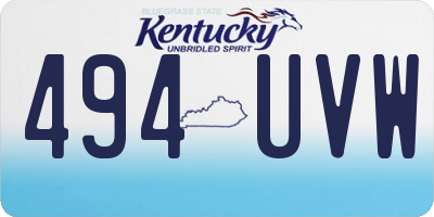 KY license plate 494UVW