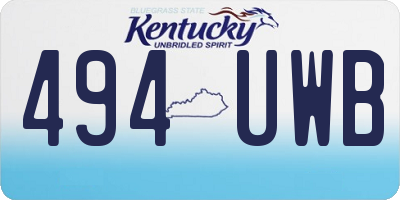 KY license plate 494UWB