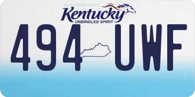 KY license plate 494UWF