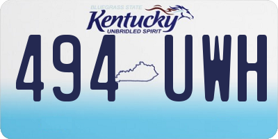 KY license plate 494UWH