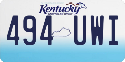 KY license plate 494UWI