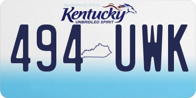 KY license plate 494UWK