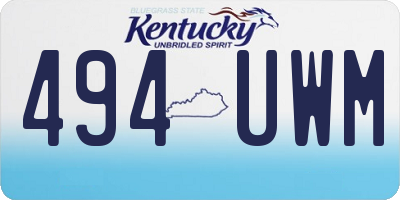 KY license plate 494UWM
