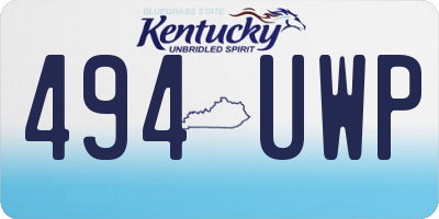 KY license plate 494UWP