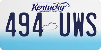 KY license plate 494UWS