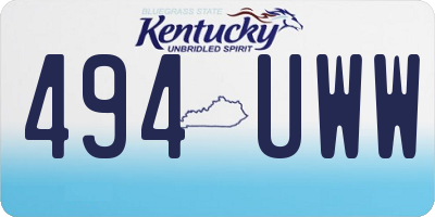 KY license plate 494UWW