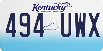 KY license plate 494UWX