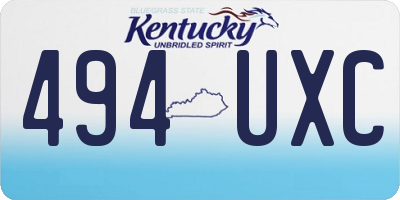 KY license plate 494UXC