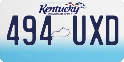 KY license plate 494UXD