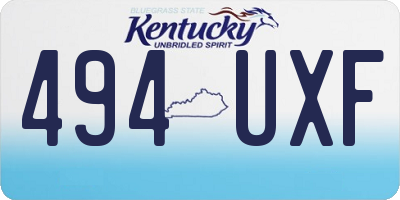 KY license plate 494UXF