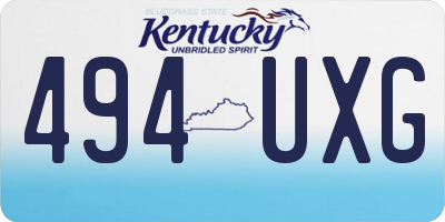 KY license plate 494UXG