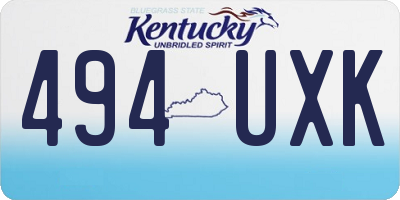 KY license plate 494UXK