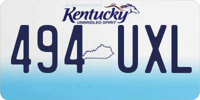 KY license plate 494UXL