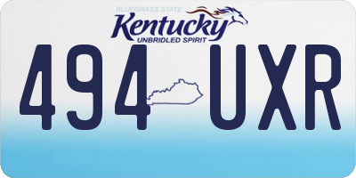 KY license plate 494UXR