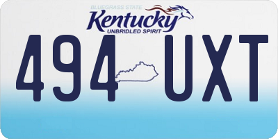 KY license plate 494UXT