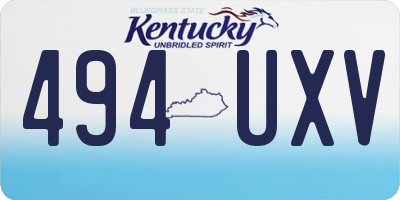 KY license plate 494UXV