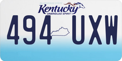 KY license plate 494UXW