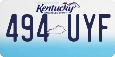 KY license plate 494UYF
