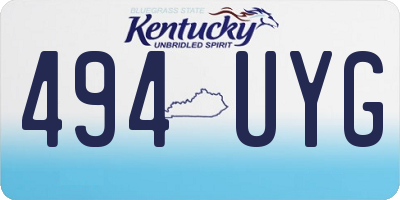 KY license plate 494UYG