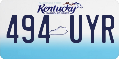 KY license plate 494UYR
