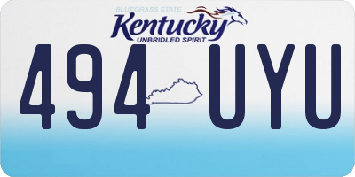 KY license plate 494UYU