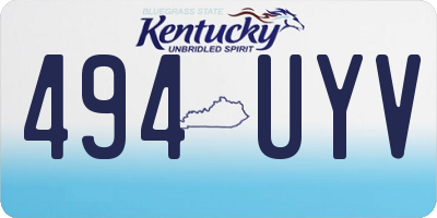KY license plate 494UYV