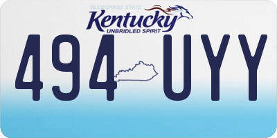 KY license plate 494UYY