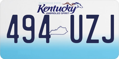 KY license plate 494UZJ