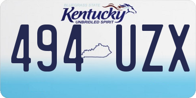 KY license plate 494UZX