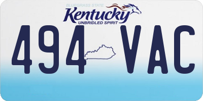 KY license plate 494VAC