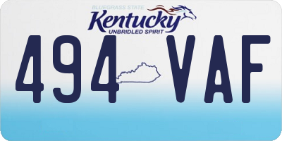 KY license plate 494VAF