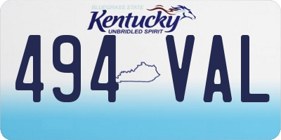 KY license plate 494VAL