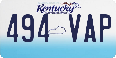 KY license plate 494VAP