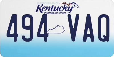 KY license plate 494VAQ